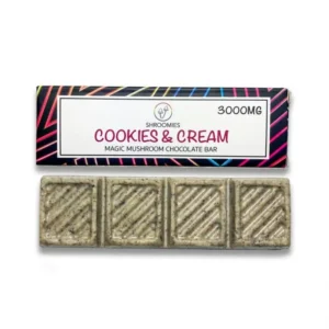 shroomies-cookies-and-cream chocolate bar – 3000mg